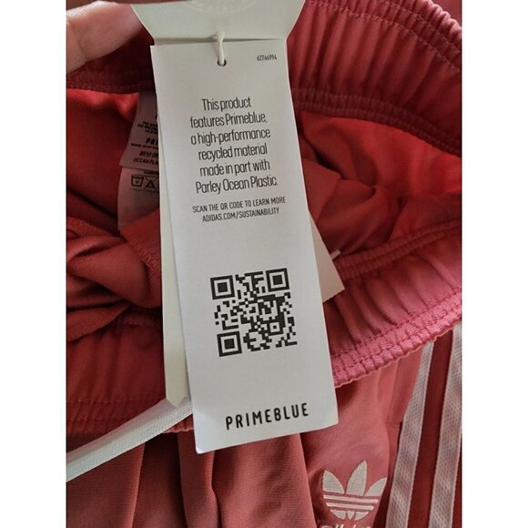NWT kids adidas track pants in a hazy rose/ white size medium - Picture 5 of 9